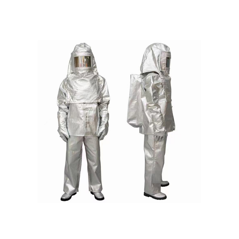 Traje térmico a prueba de fuego para el lugar de trabajo, conjunto de una pieza de papel de aluminio, traje de aproximación al fuego con bolsas Scba